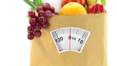 Healthy diet. Fresh food in a paper bag